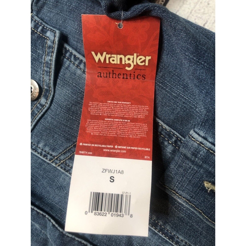 Wrangler Authentics Women’s Denim Jacket Long Sleeve Button Up Small Blue R6 - Picture 8 of 12